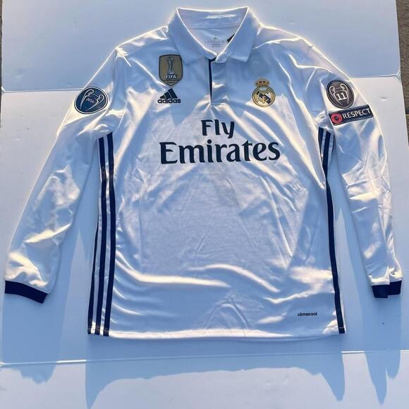 Ronaldo 7 jersey Real Madrid 2016/17 UEFA Champions League long sleeves jersey - Picture 1 of 8